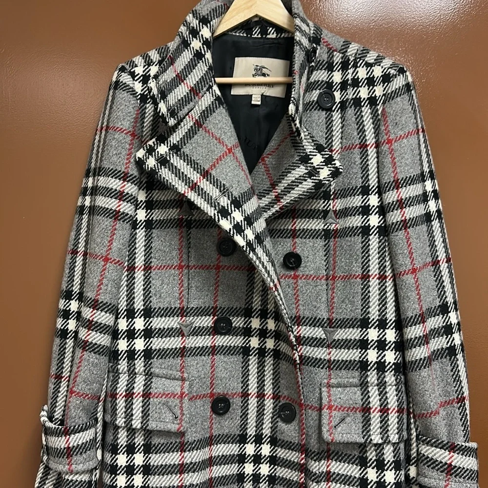 Burberry Plaid Wool Coat Size 14UK/12US - Picture 3 of 13